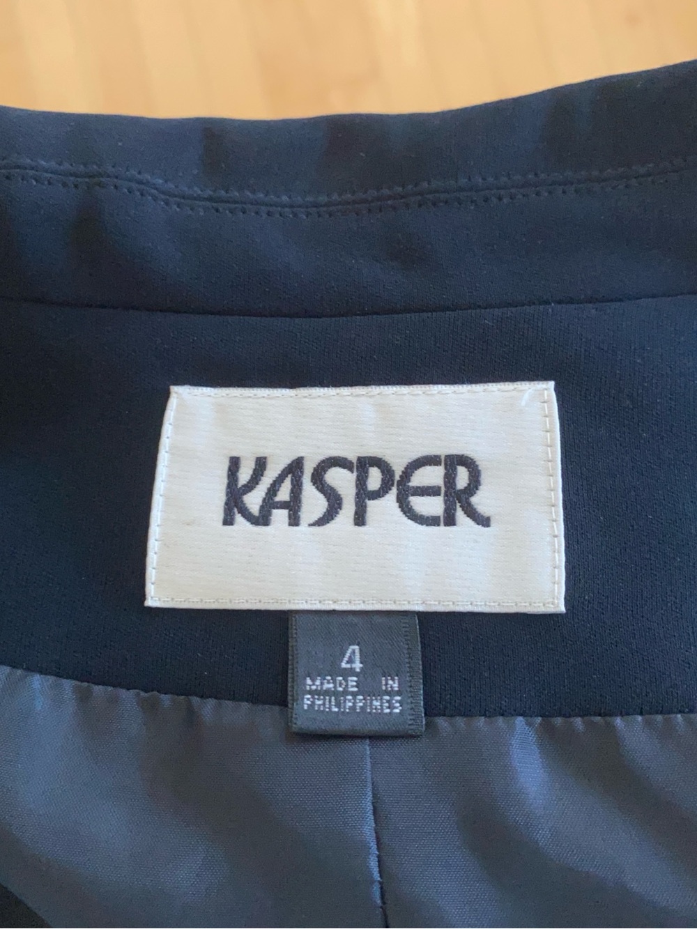 Kasper Navy Blue Classic Women's Blazer with Matching Skirt - Picture 5 of 10